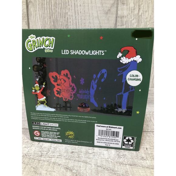 The Grinch New Green Christmas LED Shadow Lights Rotating Light Up Globe NEW - Picture 4 of 7